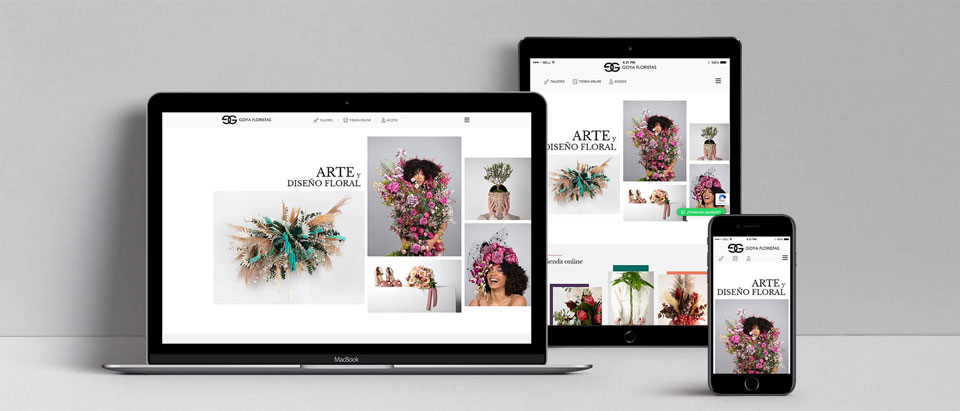 Imágenes de la página web de Goya Floristas