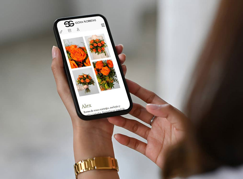 Imágenes de la página web de Goya Floristas