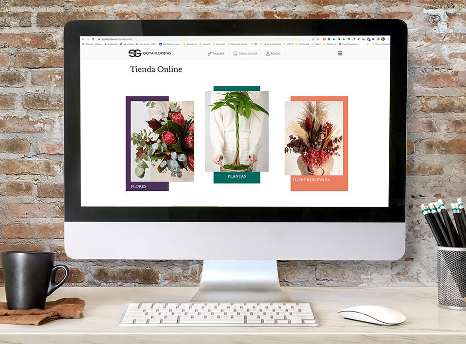 Imágenes de la página web de Goya Floristas