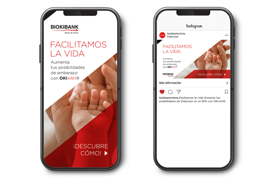 Imágenes de la contenido para la campaña Okivitri de Biokibank