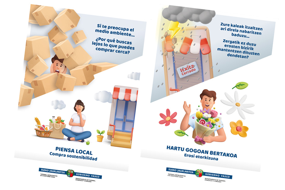 Carteles de la campaña Comercio Local 2024