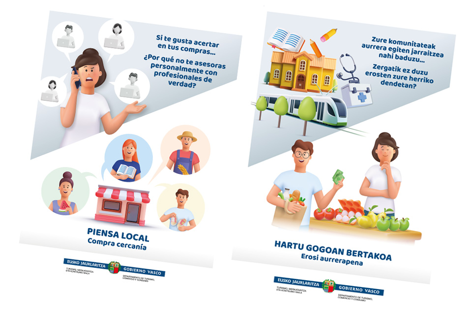 Carteles de la campaña Comercio Local 2024